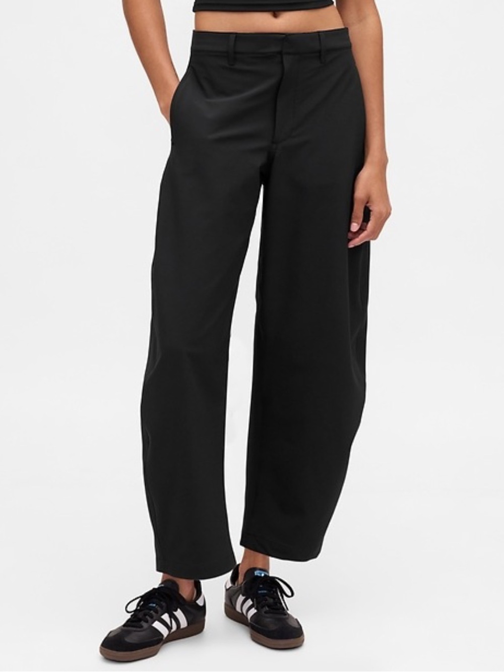 GAP mid rise barrel pants, black, large